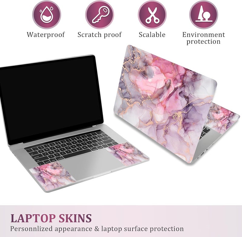 Lauspuck Laptop Notebook Skin Sticker Cover Decal, 12 13 13.3 14 15 15.4 15.6 inch Laptop Vinyl Skin Sticker Cover Art Protector Decal Universal, Pink Marble - Image 3